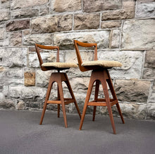 Load image into Gallery viewer, Pair of Original TH Brown Danish Stools