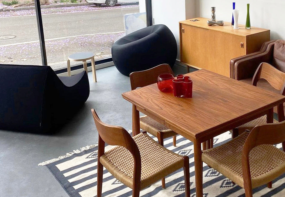 Designer dining table and chairs from Nordic Shop