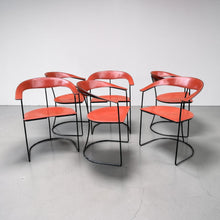 Load image into Gallery viewer, Six Canasta Cantilever Chairs by Arrben Italy
