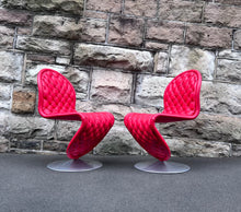 Load image into Gallery viewer, Fritz Hansen Red Verner Panton Tufted 123 Designer Chairs from Nordic Shop
