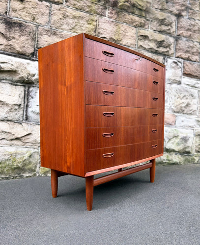Vintage Teak Tallboy by Kai Kristiansen from Nordic Shop